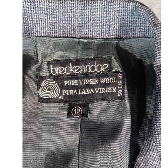 Vintage Breckenridge Pure Virgin Wool Blazer Jacket Gray Blue Size 12 Uruguay - Picture 4 of 6